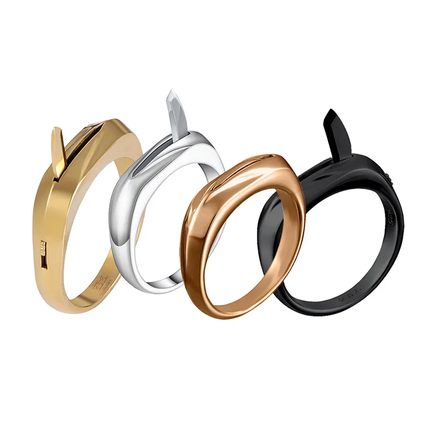 Adjustable Titanium Steel Self Defense Ring Protect With Hidden