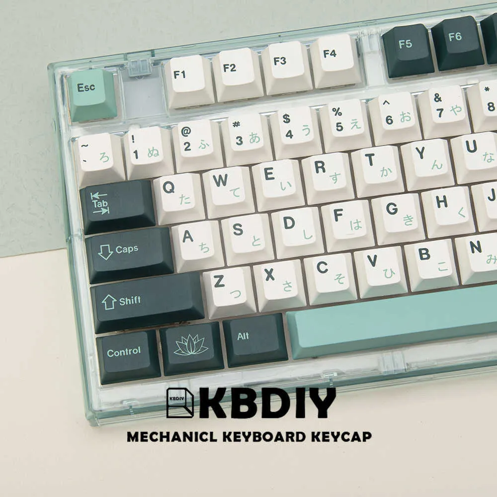 Keyboards KBDiy 135 Key/Set GMK Botanical PBT Japanese Keycaps Cherry Profile MX Switch Green Keycap for Mechanical Gaming Keyboard Custom T230215