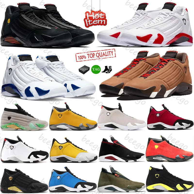 With box Basketball shoes 14s jumpman Retro 14 Ginger candy cane Winterized gym red Blue desert sand defining moments Hyper Royal mens sports sneakers