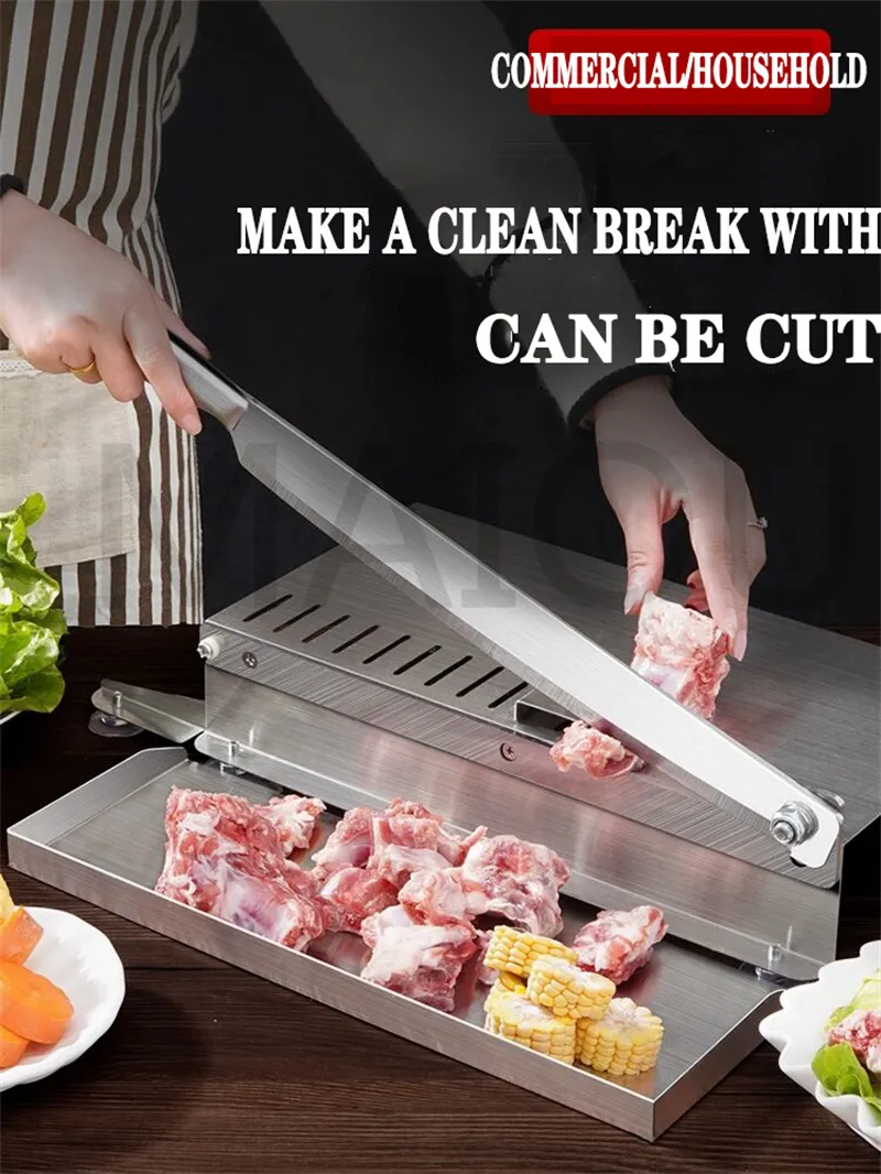 Stainless Steel Meat Slicer Manual Frozen Food Cutter For Beef, Bacon ...