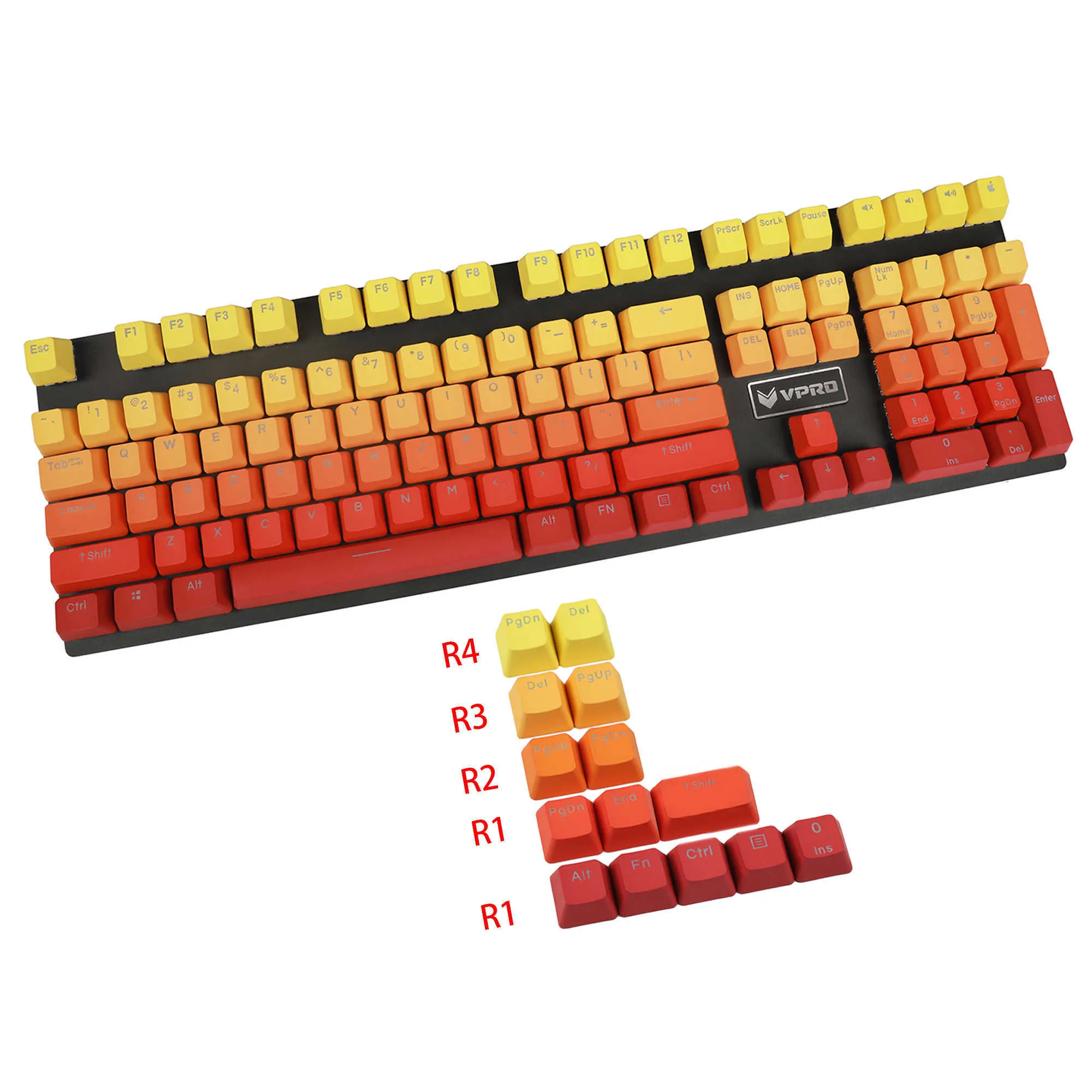 YMDK Double Shot Polar Purple Gradient Backlit Keycaps With YMDK Double Shot Polar Purple Gradient Backlit Keycaps With