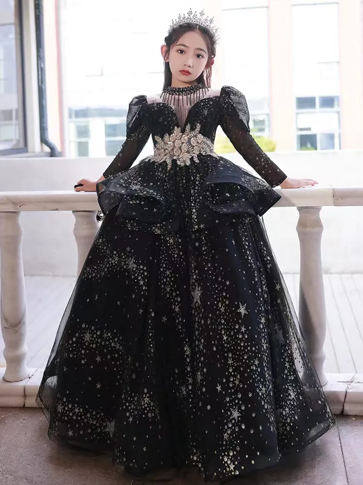 Black Lace Applique Puffy Sleeve Prom Dresses for Teens Long Ball Gown A  Line Formal Prom Party Gown 3D Butterfly Evening Party Gown for Wedding  Black Plus Size at Amazon Women's Clothing