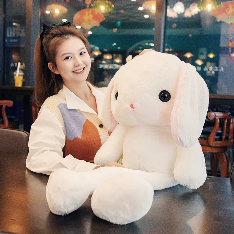 Cute Rabbit Stuffed Doll Long Ear Bunny Plush Toy Pillow Girl Brthday Gift 100cm 120cm DY10145