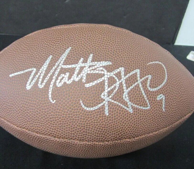 Stafford Mariota Johnson Winslow McCaffrey Polamalu Merriman Fitzgerald Autograferad Signerad signatur Signatur Auto Autograph Collectible Football Ball