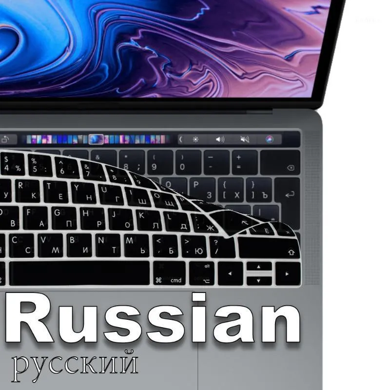 Toetsenbord omvat de Russische siliconenafdekkingsbeschermer voor AIR13/12/15/16Pro Touchbar A1706/A1466A1708/A1990/A1398/A2289/A1932/A21411