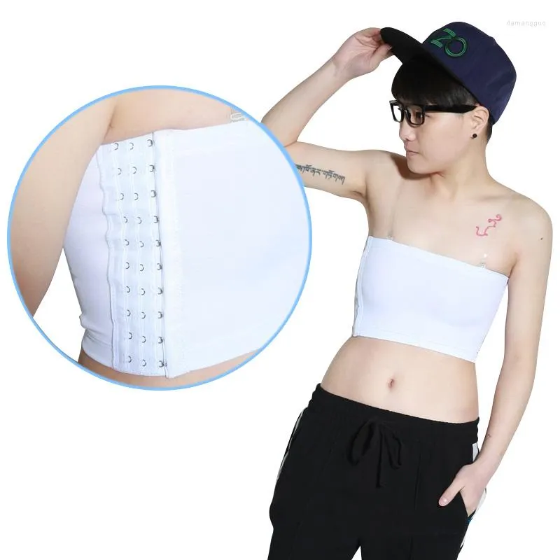 Women's Shapers Chest Binder Strapless Tomboy Buckle Short Breast Trans Vest Casual Bust Corset Tee Super Flat Bra Les Lesbian