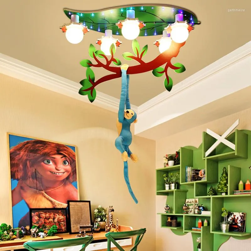 Ceiling Lights LED LightsEye Protection Boy Children's Room Creative Leaf Cartoon Modeling For