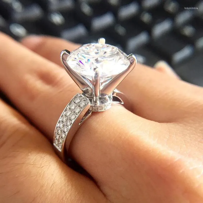 Обручальные кольца youhaocc одиночный циркон простой классический стиль кольцо кольцо моды