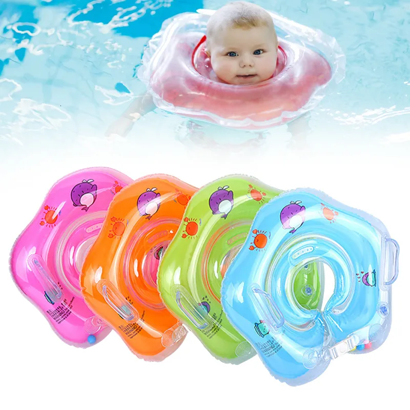 Uppblåsbara flottörrör Uppblåsbar cirkel för babybockpool Baby Ring Tube Baby Float Ring Safety Born Bathing Neck Float Swim 230215