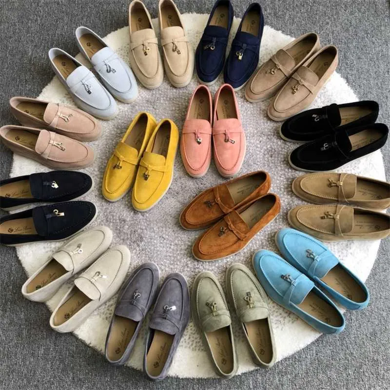 Desiner loropiana skor online den ursprungliga utrikeshandelsorder kvinnors skor lp lofo skor med vita sulor och slacker skor på en fot ny på hösten av