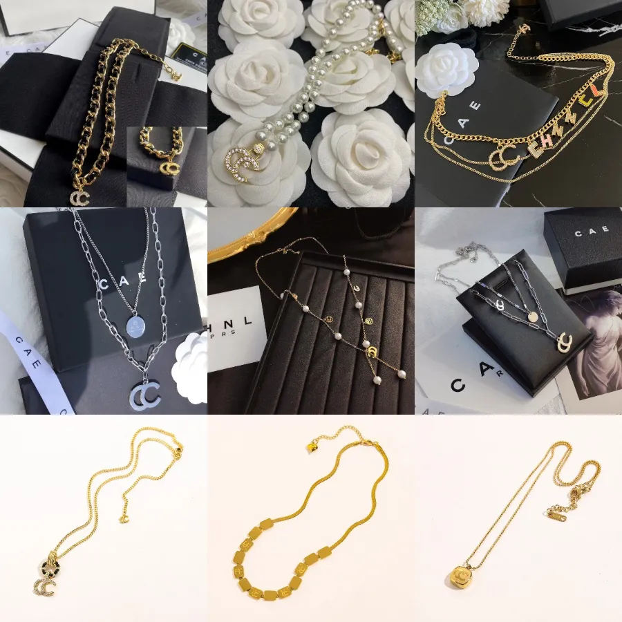 Niemals verblassen Stempel Luxus-Designer-Anhänger-Halsketten Designer-Edelstahl plattierter Buchstabe für Frauenschmuck ohne Box