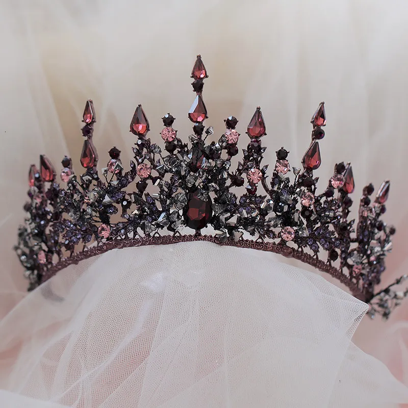 Bruiloft haar sieraden vintage barokke hoofdbanden Purple Crystal Tiaras Crowns Bruid Noiva Headpieces Bridal Wedding Party Haar sieraden Crown 230210