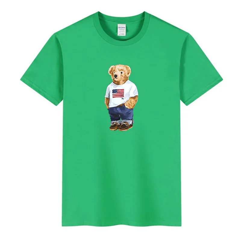 A1114 Рубашки-поло с медведем, мужские футболки, дизайнерская рубашка, спортивная летняя хлопковая мода, мужские и женские футболки, черная одежда