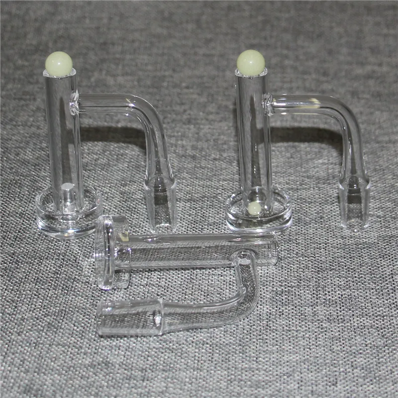 Combinaison A / B Clous à fumer à bord biseauté à soudure complète 4 mm de fond Contral Tower Terp Slurper Quartz Banger avec pilier en quartz / capuchon en verre pour conduites d'eau Dab Rigs