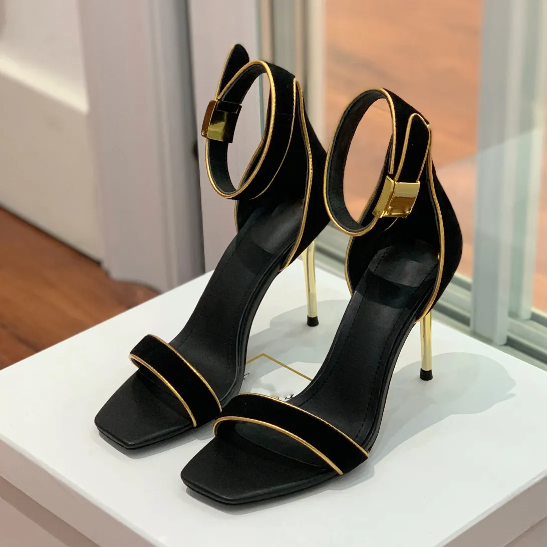 Suede Luxury Designer Sandals Rhinestone Crystal Strange Heel Peep Toe  Flower Solid Shallow Ankle Buckle Strap Shoes For Women - AliExpress
