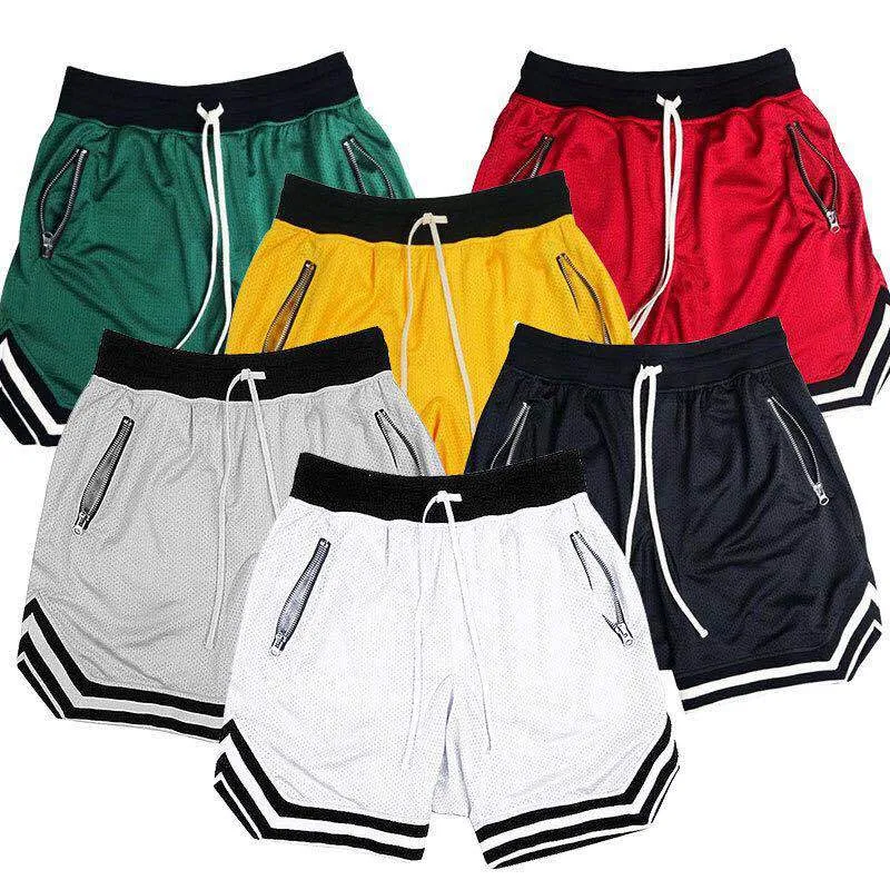 Pantalones Cortos Para Hombre Pantalones Cortos De Poliéster De Talle Alto  Deporte Con Bolsillo Con Cremallera Pantalones Cortos Pantalones Deportivos  De Fitness Informales Para Hombres Malla De Entrenamiento De Gimnasio De  Verano