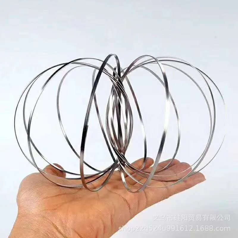 Lot De 9 Anneaux De Flux Magiques – Ressorts 3D, Anti-stress, Acier Inoxydable, Festival, 13 à 25 Cm