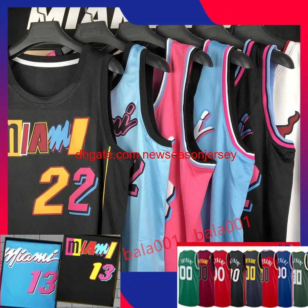 Hommes Dwyane 3 Wade Jimmy 22 Butler Basketball Jersey Kyle 7 Lowry Tyler 14 Herro Bam 13 Ado 75e anniversaire Maillots cousus Taille S-XXL