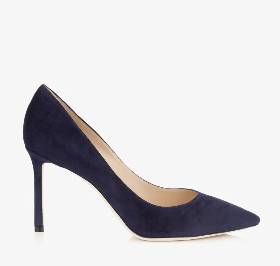 Top vendita pop Scarpe eleganti da donna pompe sexy festa di nozze ROMY pelle di pecora a punta slip su tacchi alti da donna firmati parigi di lusso con scatola