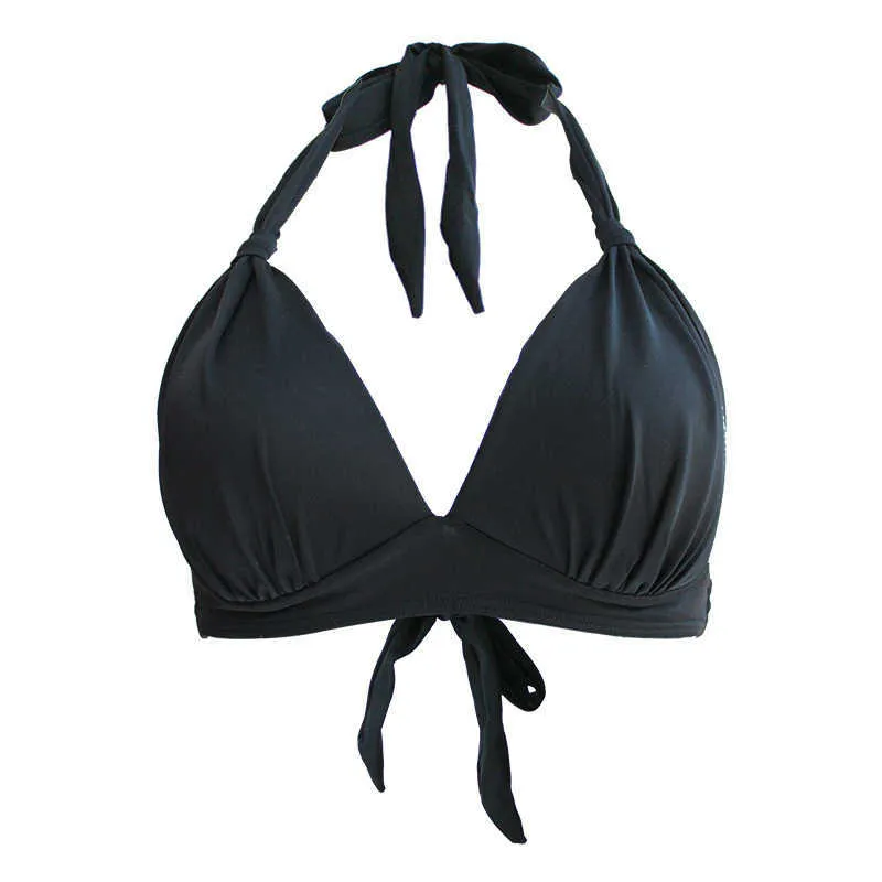 Big Breast Bikini Unlined Top Strap Solid Color Wireless Swimsuit Sexy  Women From Your01, $21.25