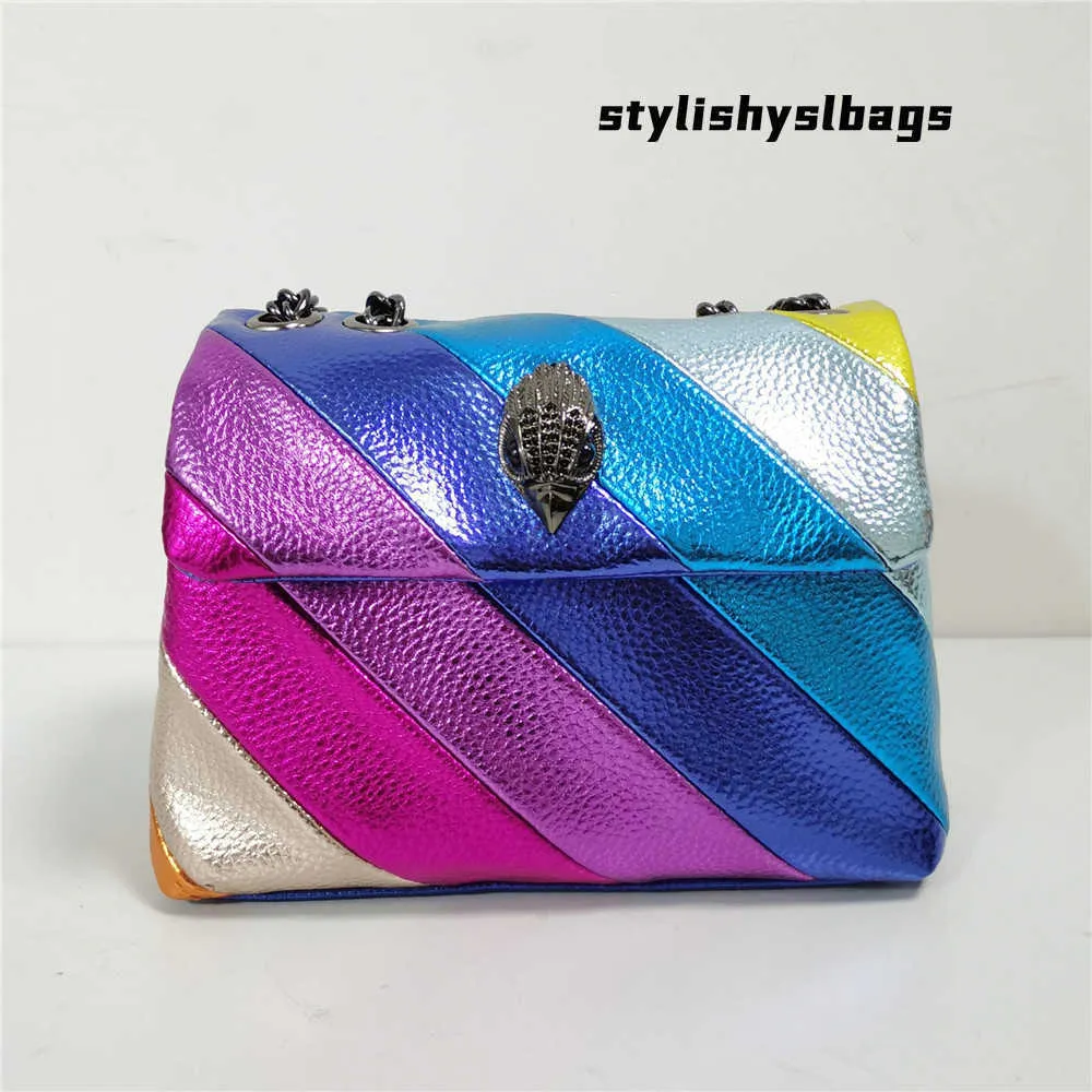 Axelväskor Summer Mini Rainbow Women Handväska Jointing Colorful Cross Body Bag Patchwork Shoulder Bag 021523h