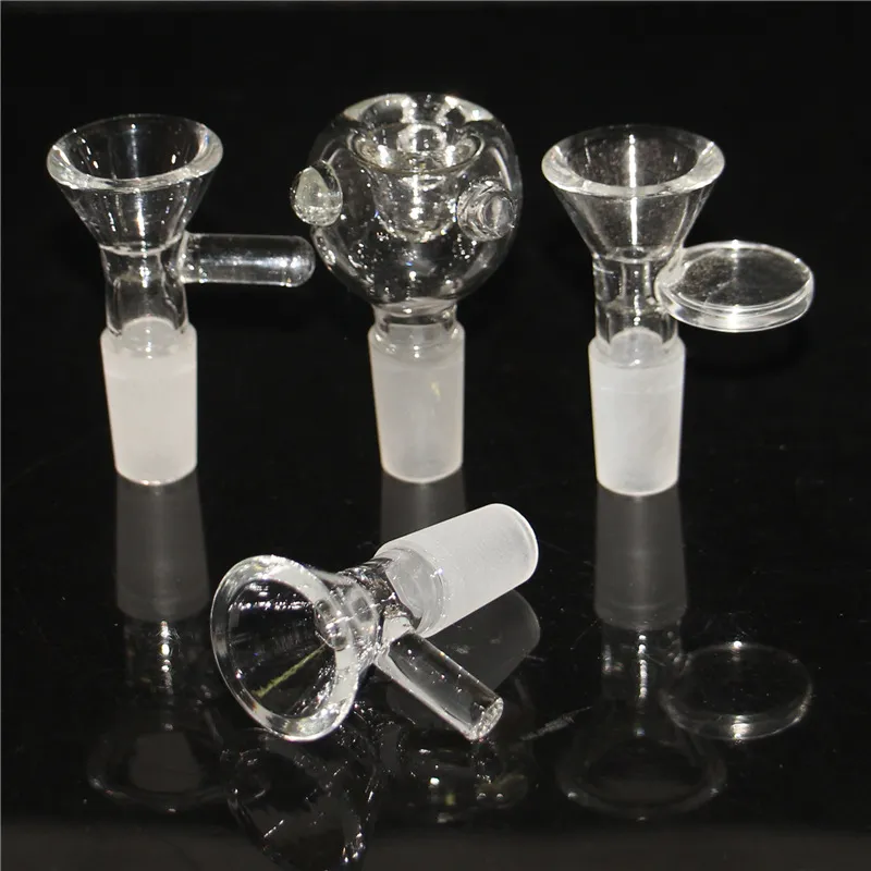 Hookah dikke glazen kom 14 mm 10 mm mannelijke gewricht heldere trechter kommen rokende gereedschap voor waterpijp tabakskruidolieranders