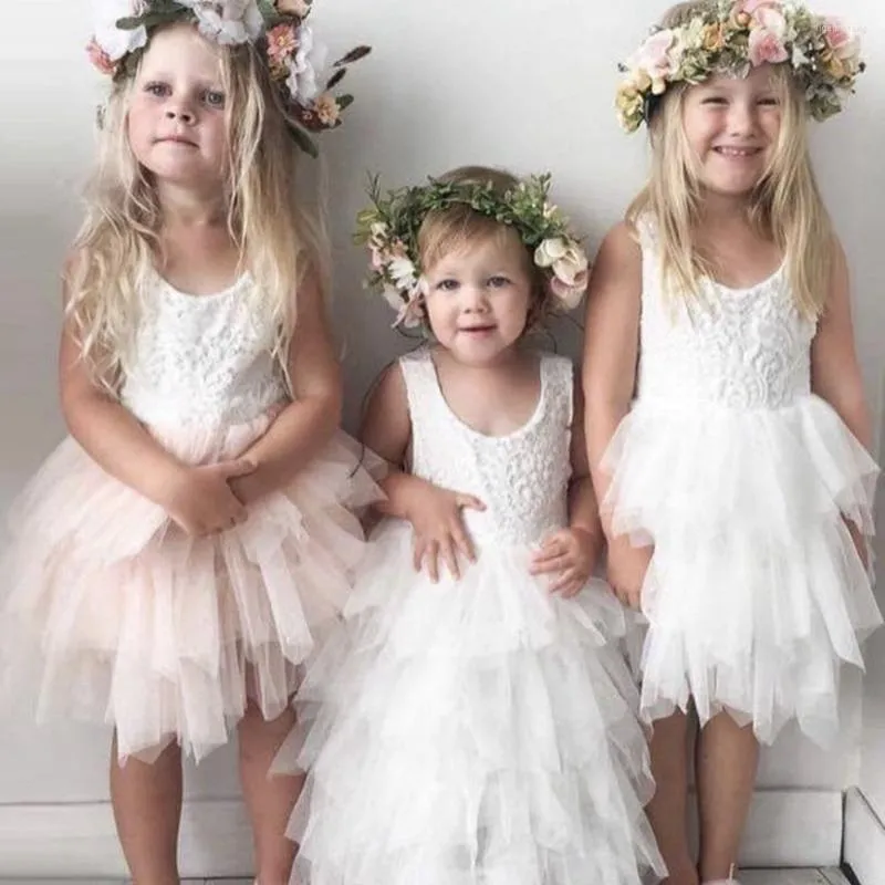 Meisjesjurken Princess Girls Jurk Toddler Kid Lace Party Bruiloft Verjaardag Tutu voor kinderen Babykleding 1-5 jaar