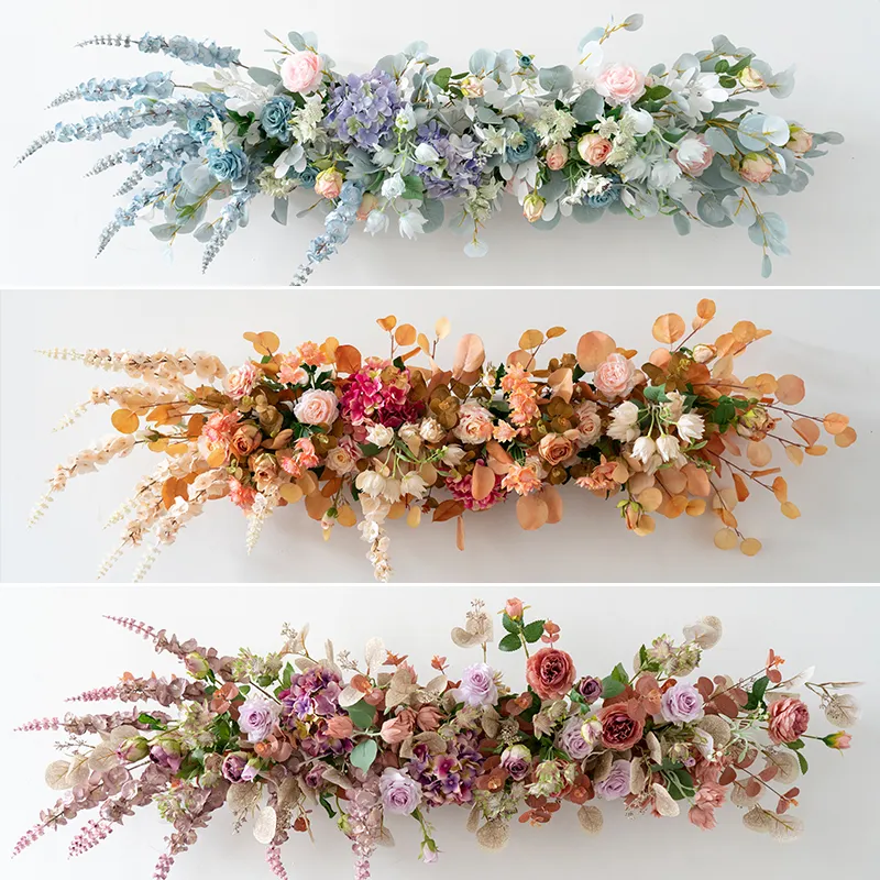 Obiekty dekoracyjne figurki retro Wedding Flower Row jedwabna sztuka fałszywa dekoracja