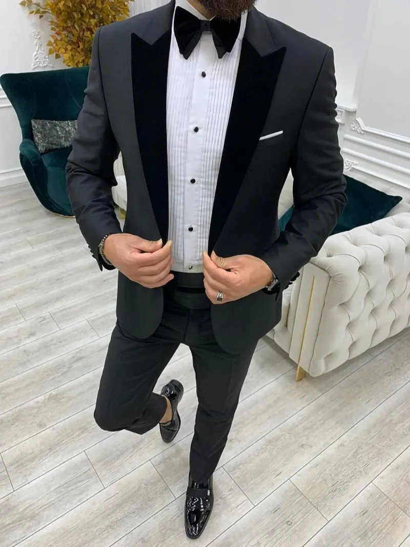 Mäns kostymer blazers män tuxedos smala fit affärsfest brudgum bröllop prom boll bankett äktenskap kväll middag kostym 2 bitar mens