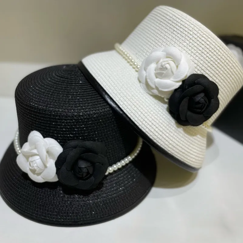 Designer Bucket Hat Femmes Mode Perles Fleurs Bonnets Tricotés De Luxe Hommes Paille Visière Chapeaux Casquette Bonnet Bonnet Casquette De Baseball 2302152BF