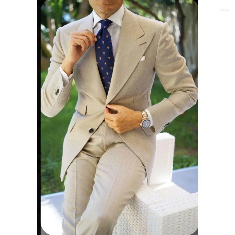 Kostiumy męskie Homme Slim Fit Men Men Wedding Groom Prom Formal Blazer Masculino Suit Tuxedo 2 sztuki kurtka spodnie