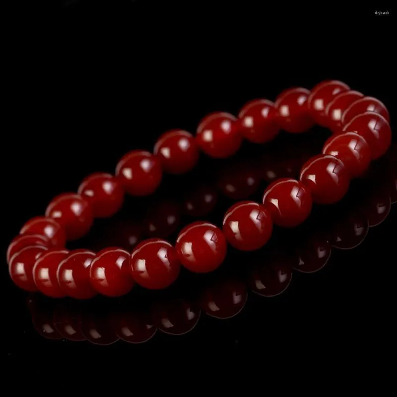 Strand 6/8mm Natural Stone Bracelet Red Agates Beads For Men Women Jewelry Gift Healing Energy