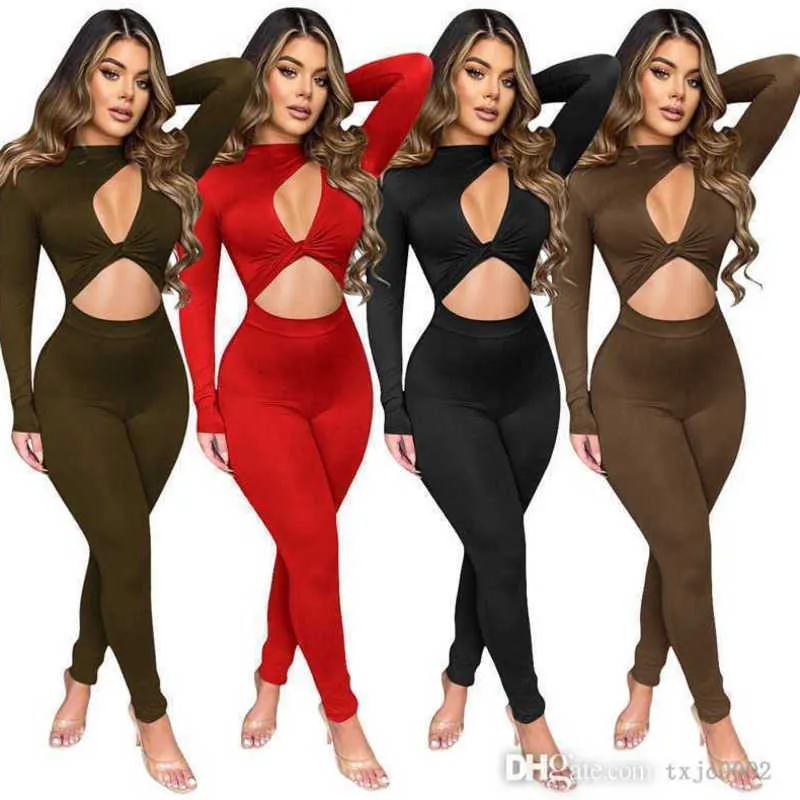 2023 Printemps automne sexy Hollow Out Contanes pour femmes Body Body Skinny à manches longues coffre exposée Bompers Nightclub