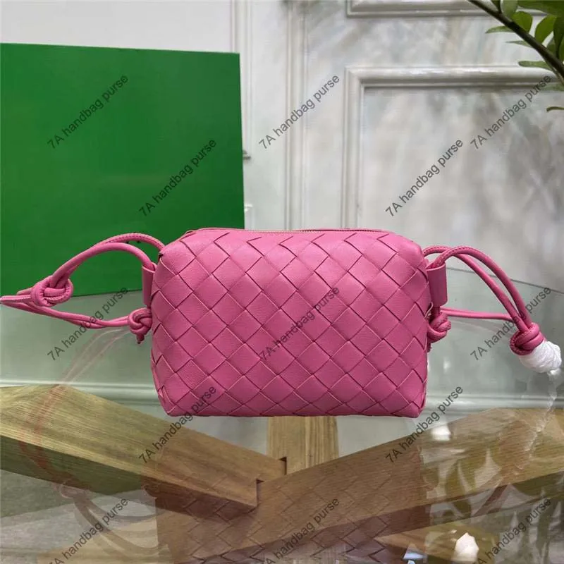 7A Designerväska 98090 Små väskor Crossbody Purse Evening Bags Loop Handgjorda vävda äkta läderhandväska Toppkvalitet Väv axel Tote Luxury Fashion Handväskor