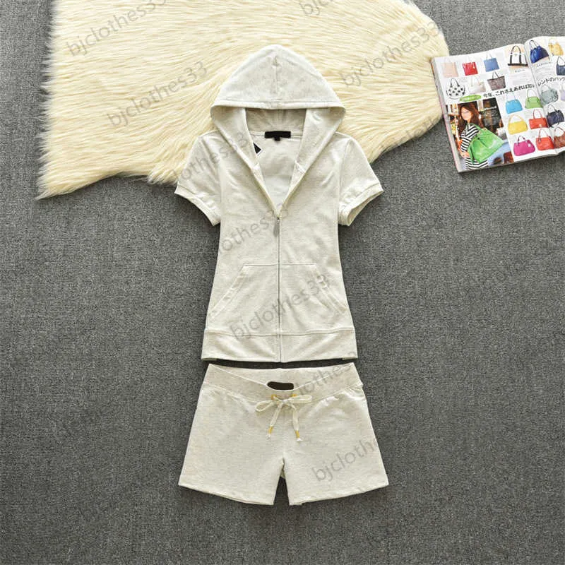 Suicy Coutoure Tracksuit Two Piece Pants Hooded Slim Short Hidees Topps Bow Lace-Up Elastic Midjes Shorts 9 Färger Tvåbitar byxor Set för kvinnor sommar