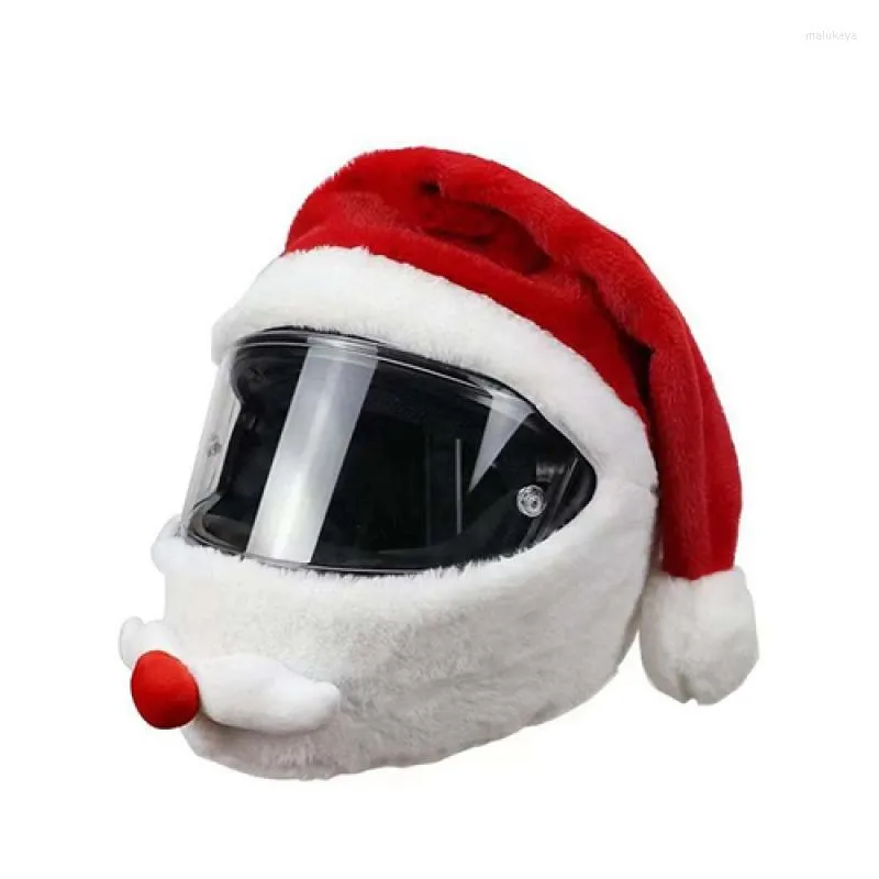 Caschi da moto Casco natalizio Cappello da baia Peluche fatto a mano Moto Babbo Natale Regalo per uomo Manica cappuccio