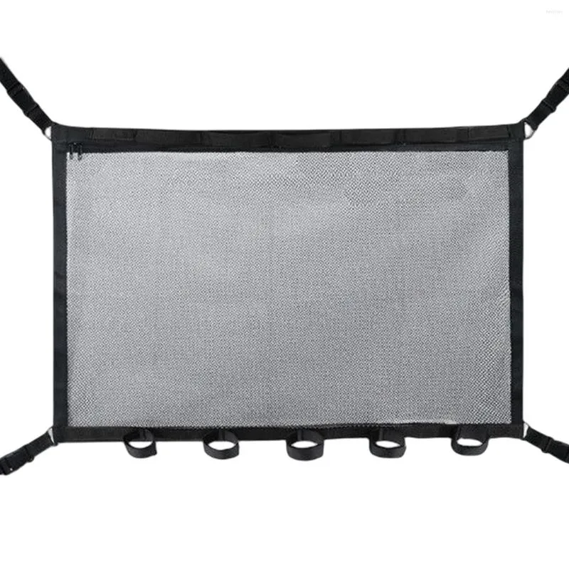 Organizer per auto Portaoggetti da soffitto portatile Porta asta regolabile Tetto in rete a doppio strato per giocattoli da coperta per tende da viaggio per camion