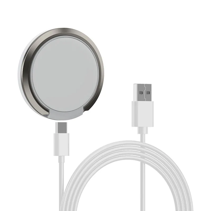Carregador sem fio magn￩tico para iPhone 14 13 Pro Max 13Pro Mini Fast Charge para Samsung USB C PD Adaptador MacSafing Charge Charge Stand Pad Pad