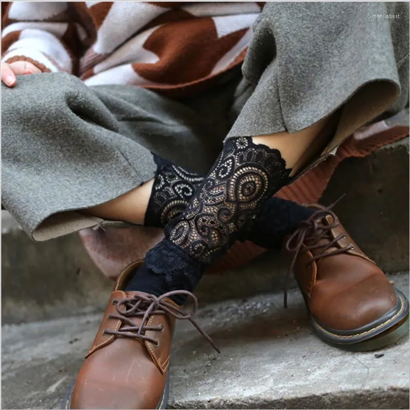 Women Socks Women's Peacock Pattern Lace Korean Version Pile Cotton Bottoming Boots Hollow Princess