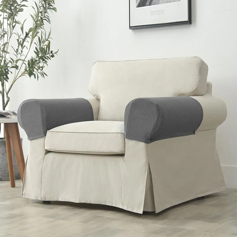 Chair Covers A Pair Sofa Armrest Stretch Set Seat Cushion Arm Protectors Armchair Solid Couch Cover Removable