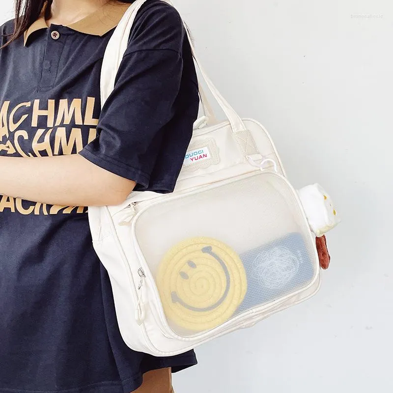 Вечерние сумки японский винтажный стиль колледжа милый мультипликационный сыр-кукла Студент Студент Большой Плечи Плечи Портативный класс Итабаг Итабаг