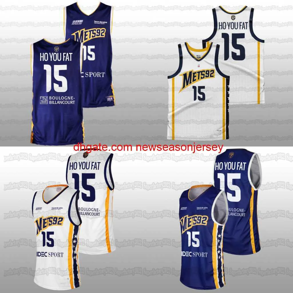 Stitch custom Metropolitans Steeve Ho You Fat White Home French Basketball Jersey #15 Purple Jersey Jerseys Men Women Youth