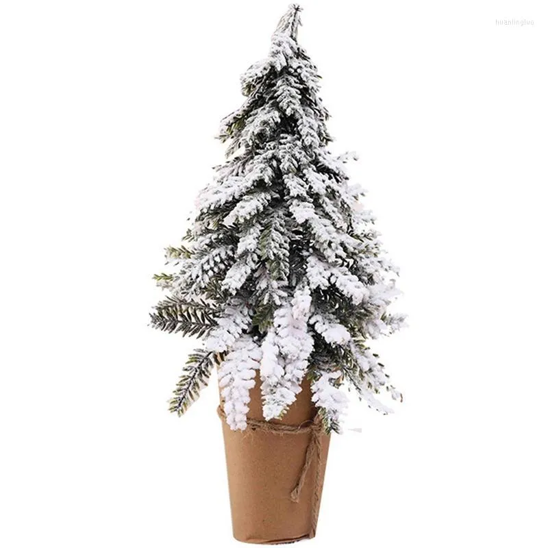 Juldekorationer miniträd 27/33 cm White Cedar Pines Desktop Decoration Xmas Home Room Table Ornament 2023 Navidad