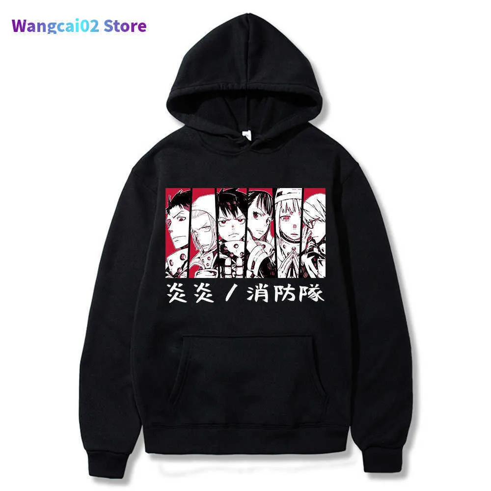 Herren Hoodies Sweatshirts Anime Fire Force Hoodie Shinra Kusakabe Akitaru Obi Graphic Hoodie für Männer Sportswear Cosplay Kleidung Harajuku Pullover 021523H