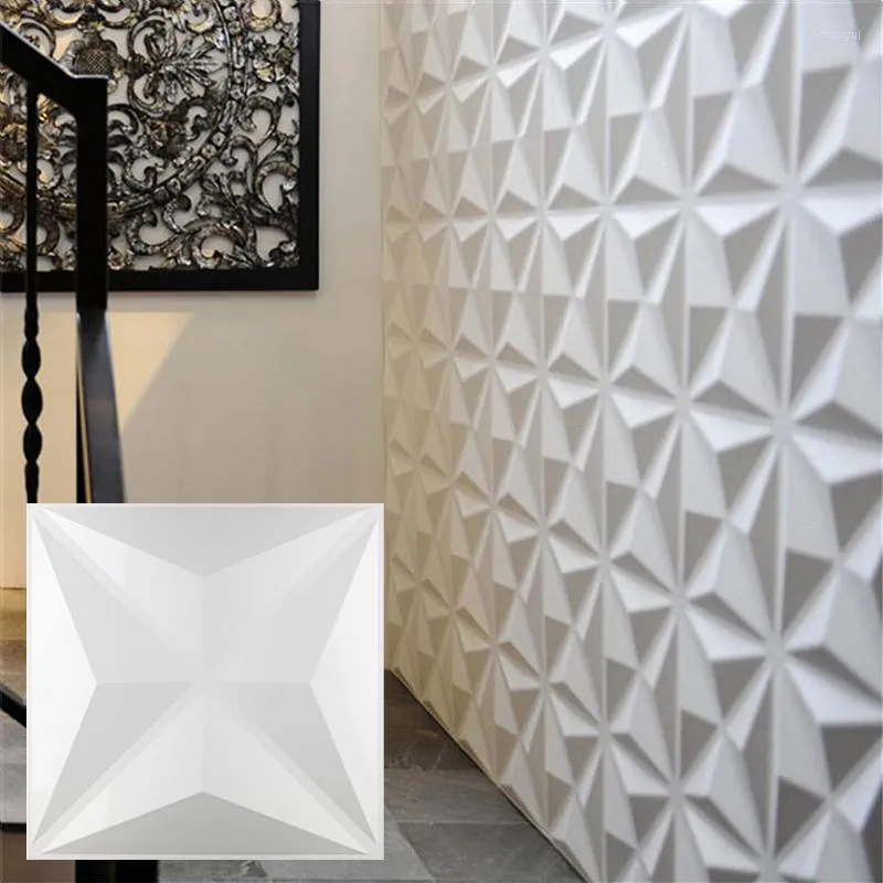 Papéis de parede 30cm 3D Moldes de plástico para painéis de ladrilho Molde de gesso de gesso de parede de pedra decoração do painel de formulário Adesivo