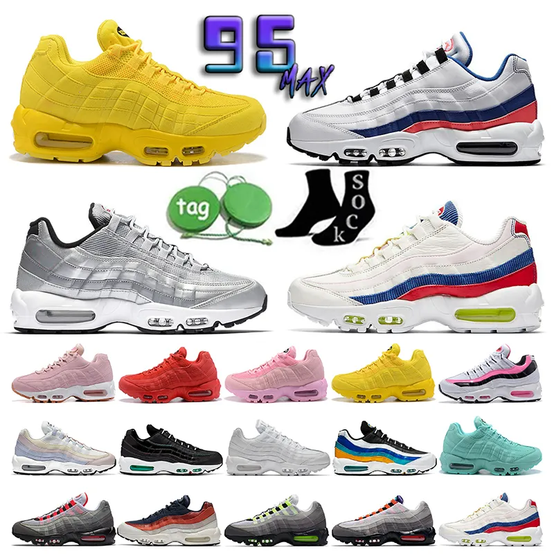 2023 Designer Masculino 95 TÃªnis De Corrida Yin Yang Og Are Solar Triplo Preto Branco 95s Escuro 