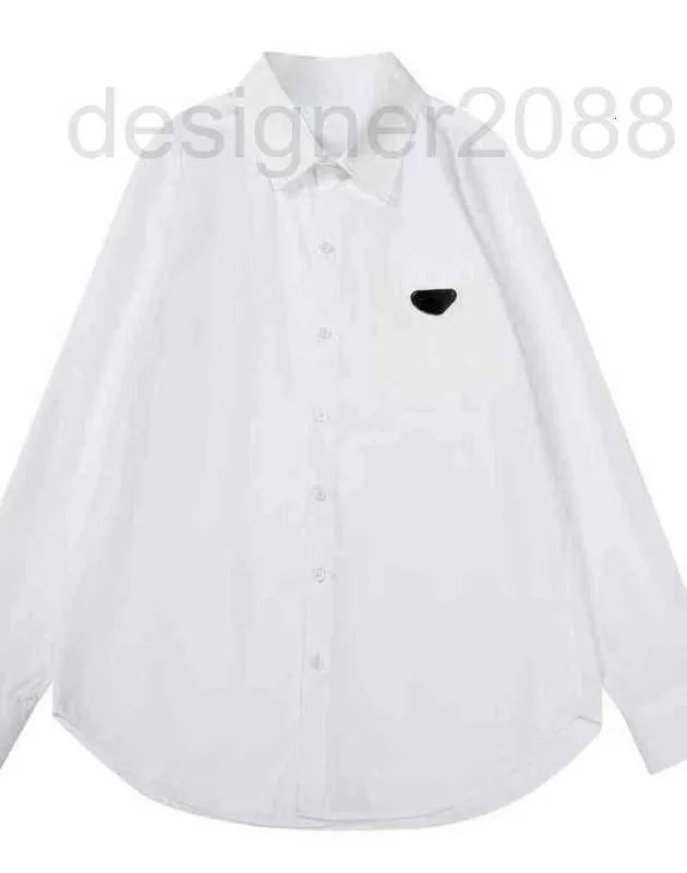Chemisiers pour femmes Chemises Designer Design de mode nouveau couple classique triangle poche couture casual chemise à manches longues manteau pour hommes et femmes 0D7D
