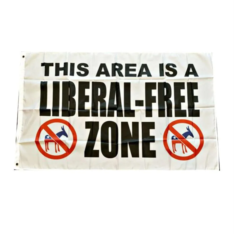 This Area Is A Liberal-Zone Flag Vivid Color UV Fade Resistant Double Stitched Decoration Banner 90x150cm Digital Print Whole253b