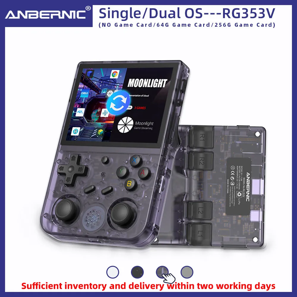 Przenośni gracze gier Anbernic RG353V RG353VS RETRO S RK3566 3 5 cali 640 480 Emulator konsoli Handheld Console Prezenty dla dzieci 230214