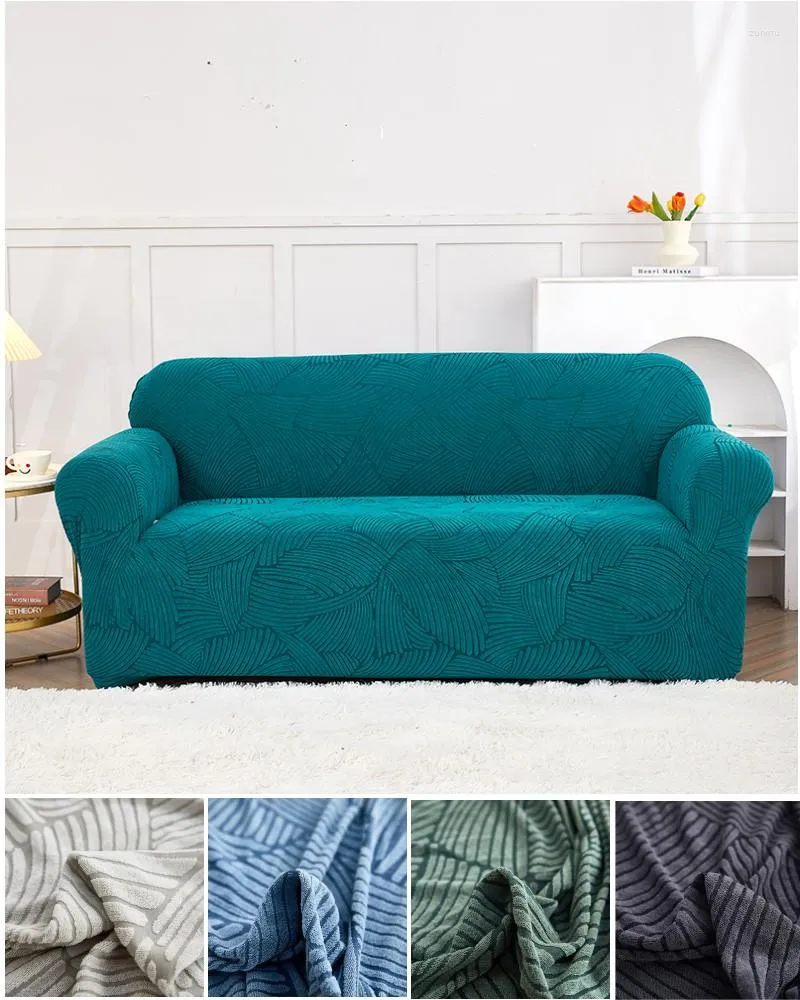 Chair Covers Jacquard Sofa For Living Room Polar Fleece Thick Solid Cover 1234 Seats Couch Corner Pet Slipcover Washable L Shape